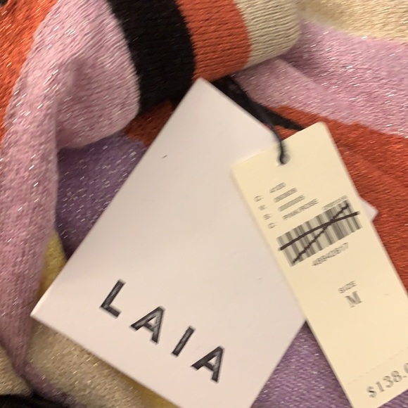 Anthropologie LAIA Shimmer big strip skirt new M - Picture 2 of 2